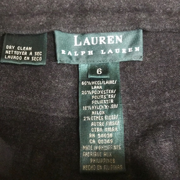 Vintage Lauren Ralph Lauren Wool Trousers Classic 5 Pocket Charcoal Gray Y2K - Picture 7 of 15